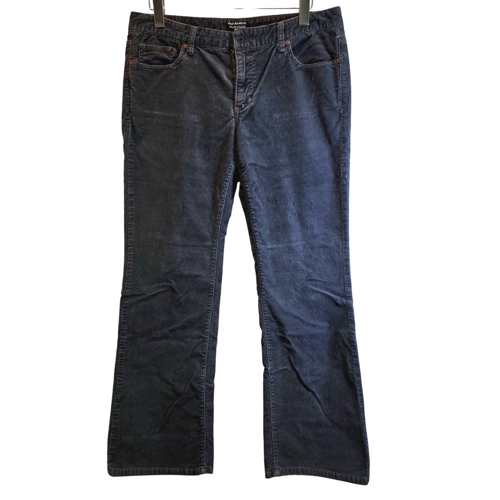 Polo Jeans Co Ralph Lauren Corduroy Pants Womens 12 x 32 Dark Gray Boot Mid-Rise